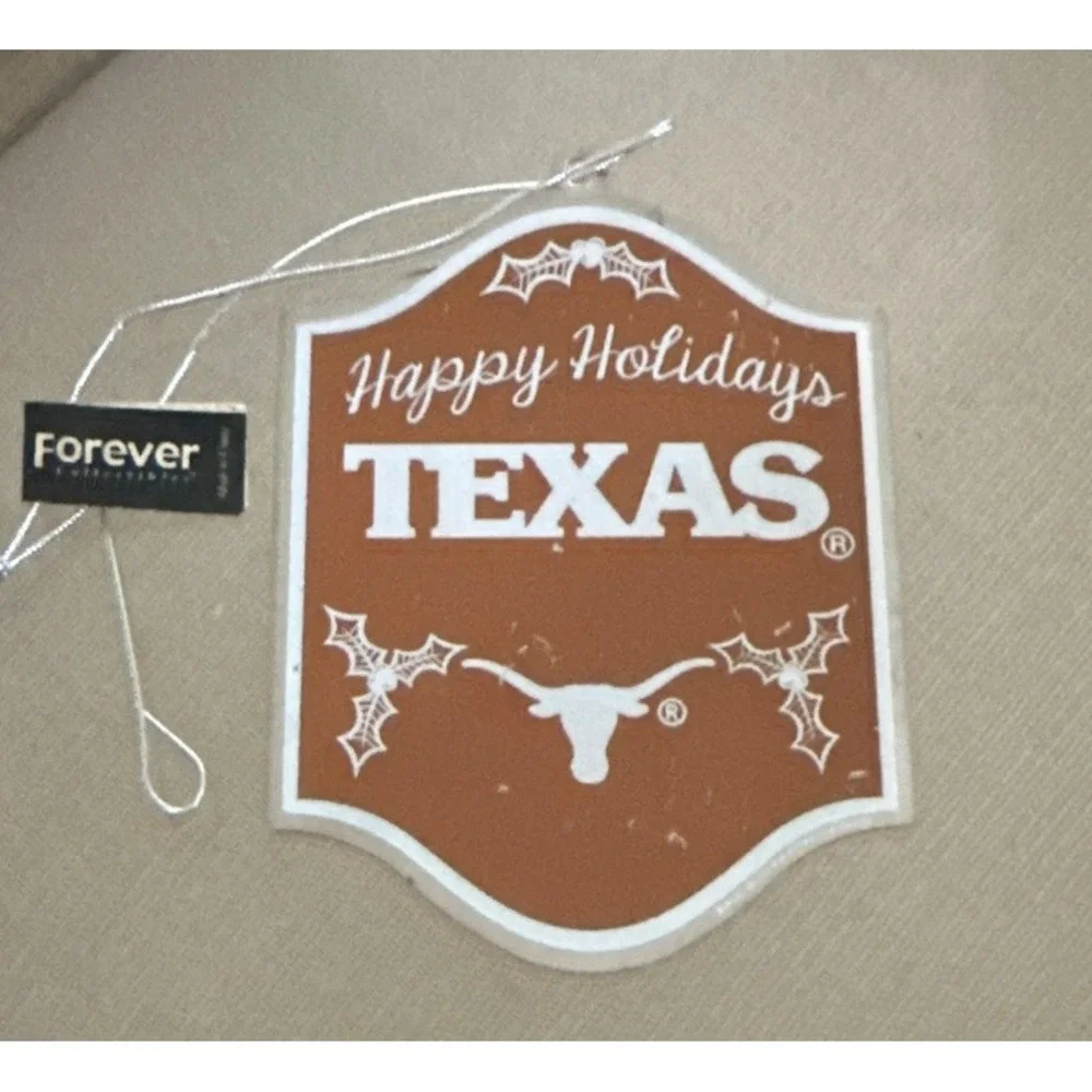 Texas Longhorns UT Tree Christmas/Holiday Ornament *NEW* Sliver Background‎
